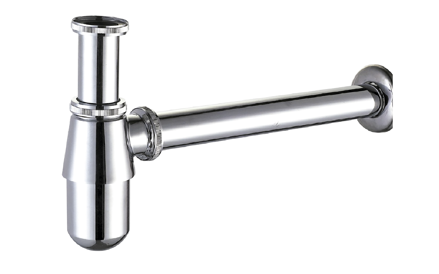 SIFÓN BOTELLA SALIDA HORIZONTAL DE 1 1/4” CROMO BRLL